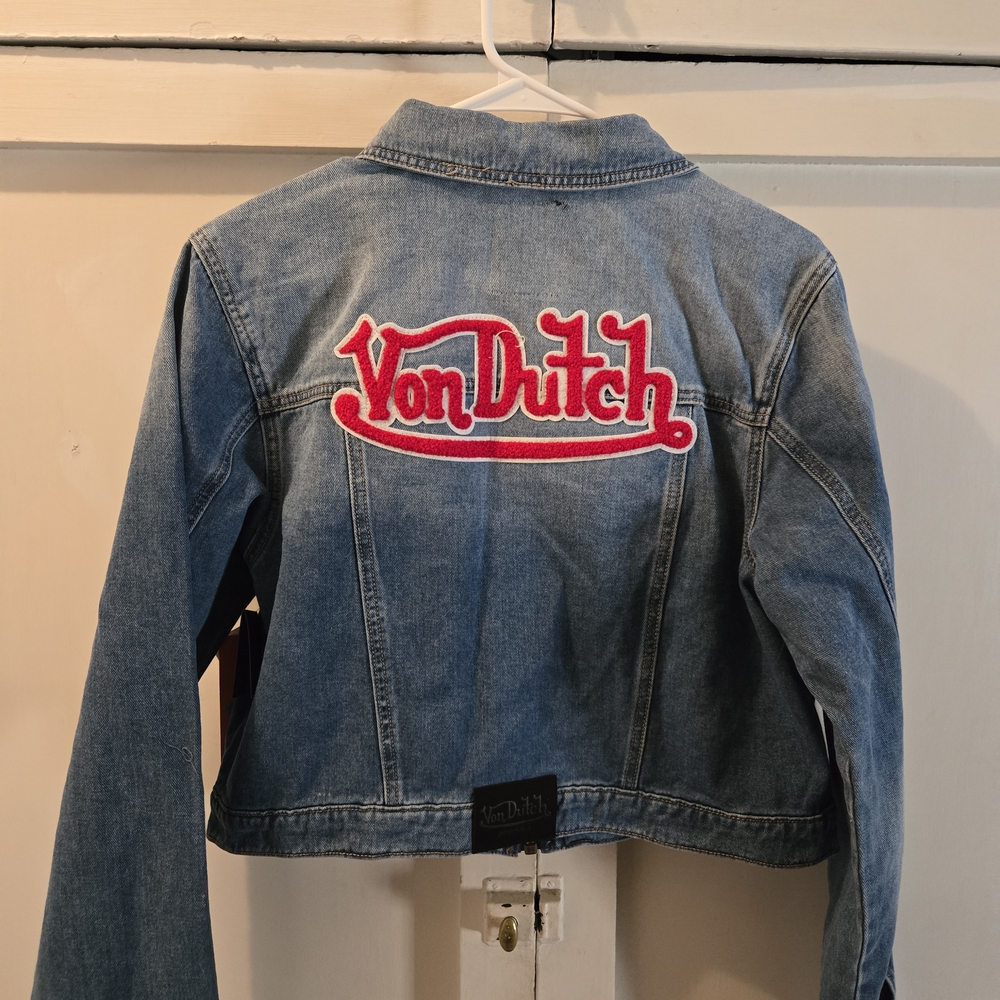Von Dutch Blue Denim Jacket with Red Logo